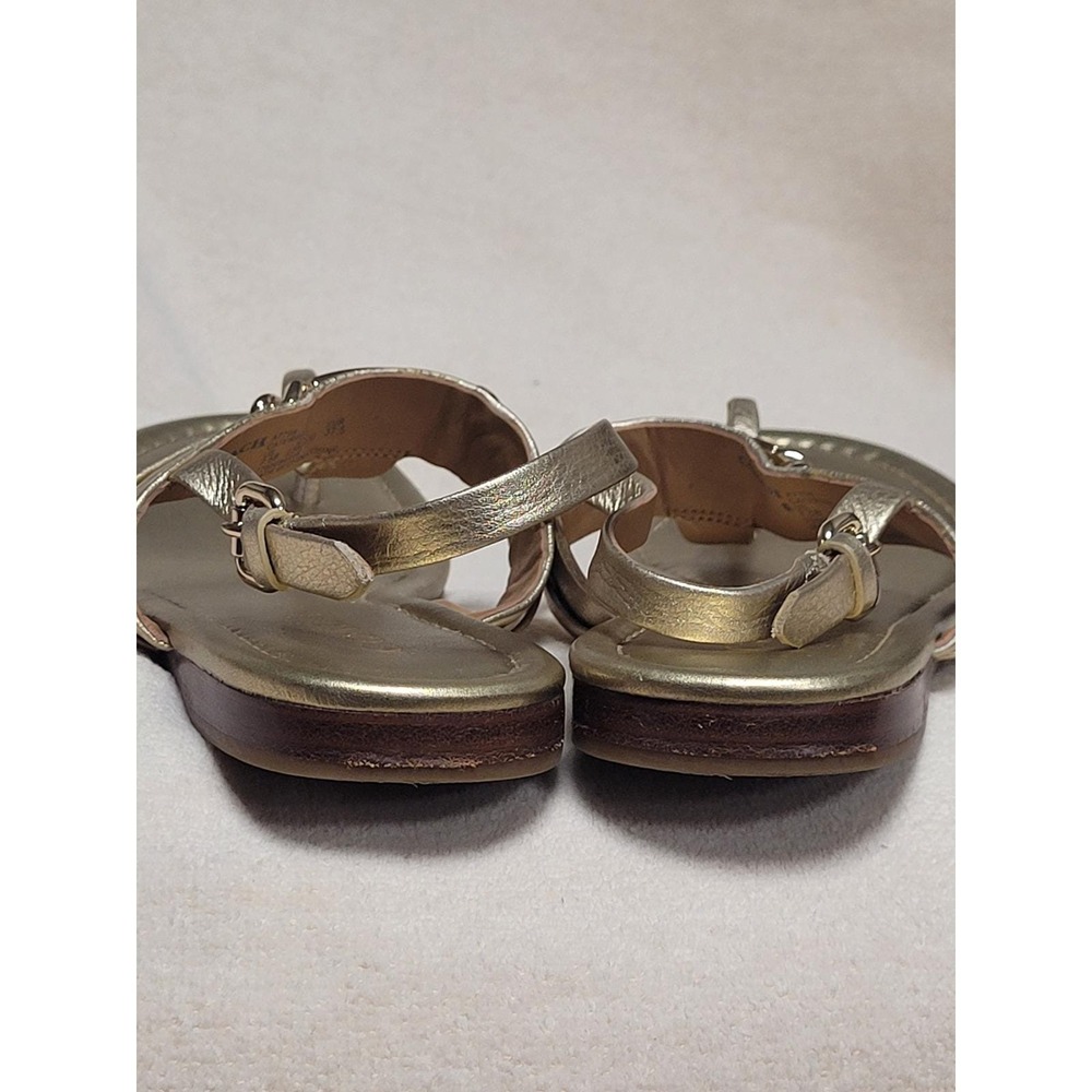 Coach Caterine Womens Metallic Gold Glam Leather Thong Slingback Sandals 7.5 B - Picture 2 of 7